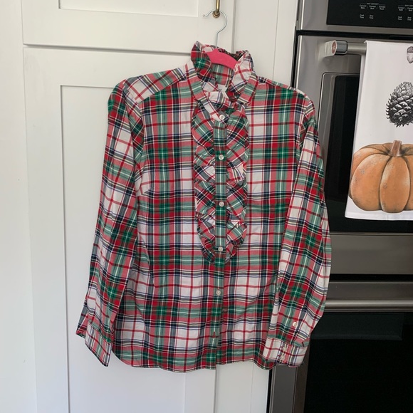 NWOT  Vineyard Vines Flannel shirt with ruffles - Picture 1 of 4